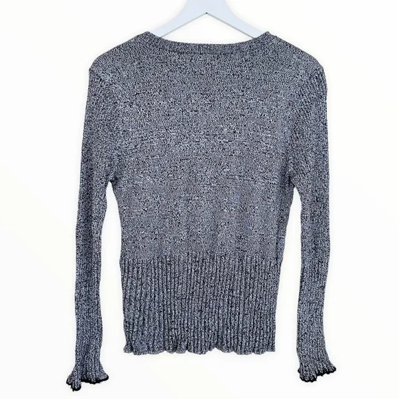 Nic + Zoe Gray & Black Button Down Sweater Cardigan Size Medium - Picture 6 of 9